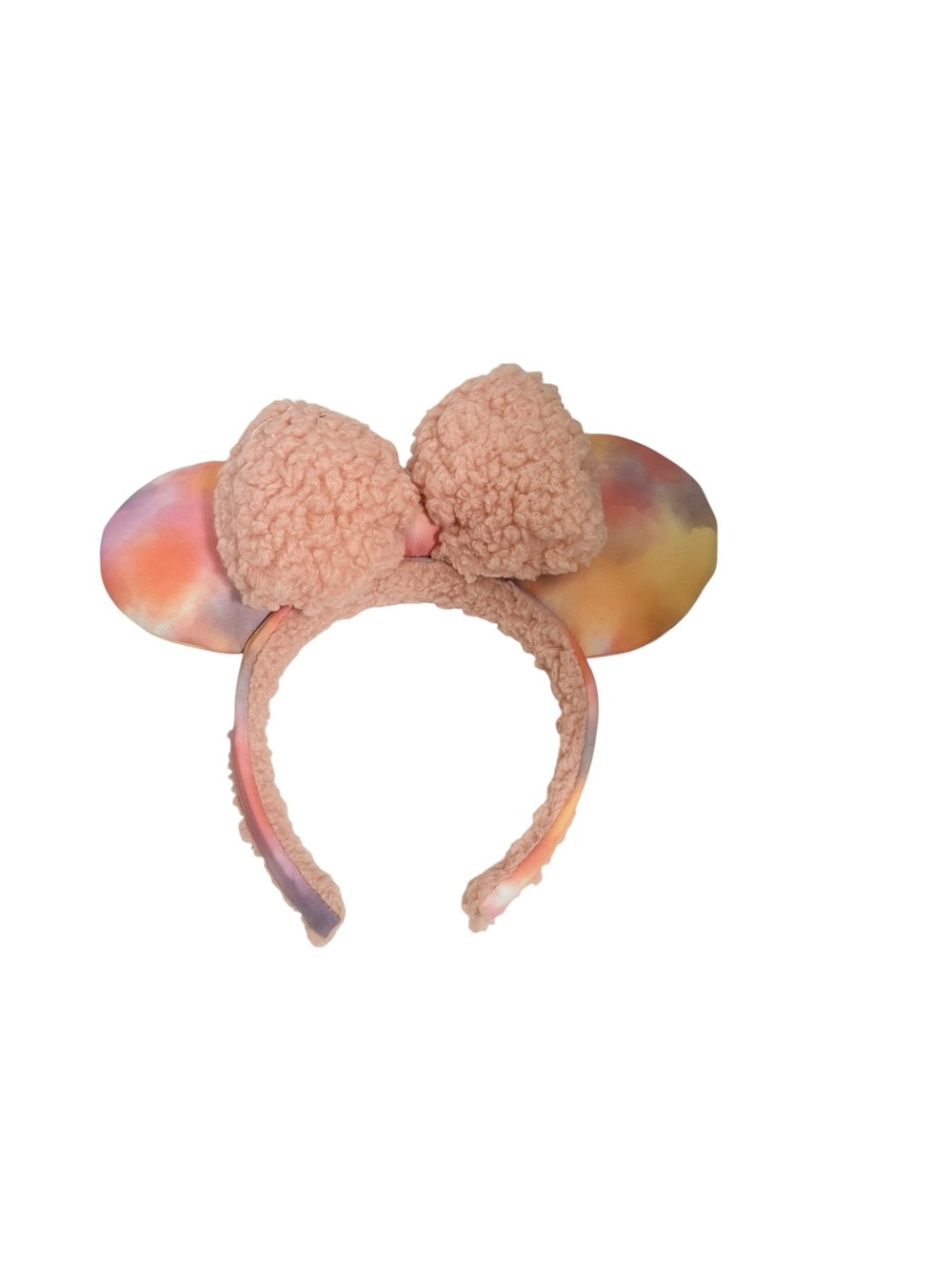 Disney Parks Sherpa Pink Tie Dye Minnie Mouse Ears Headband